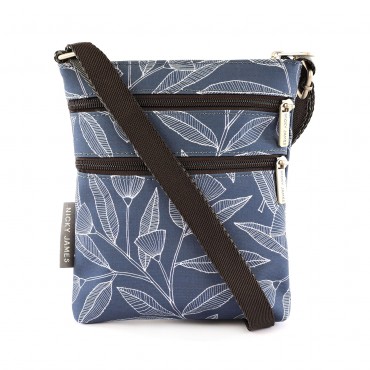 Navy Leaves Mini Crossbody Bag