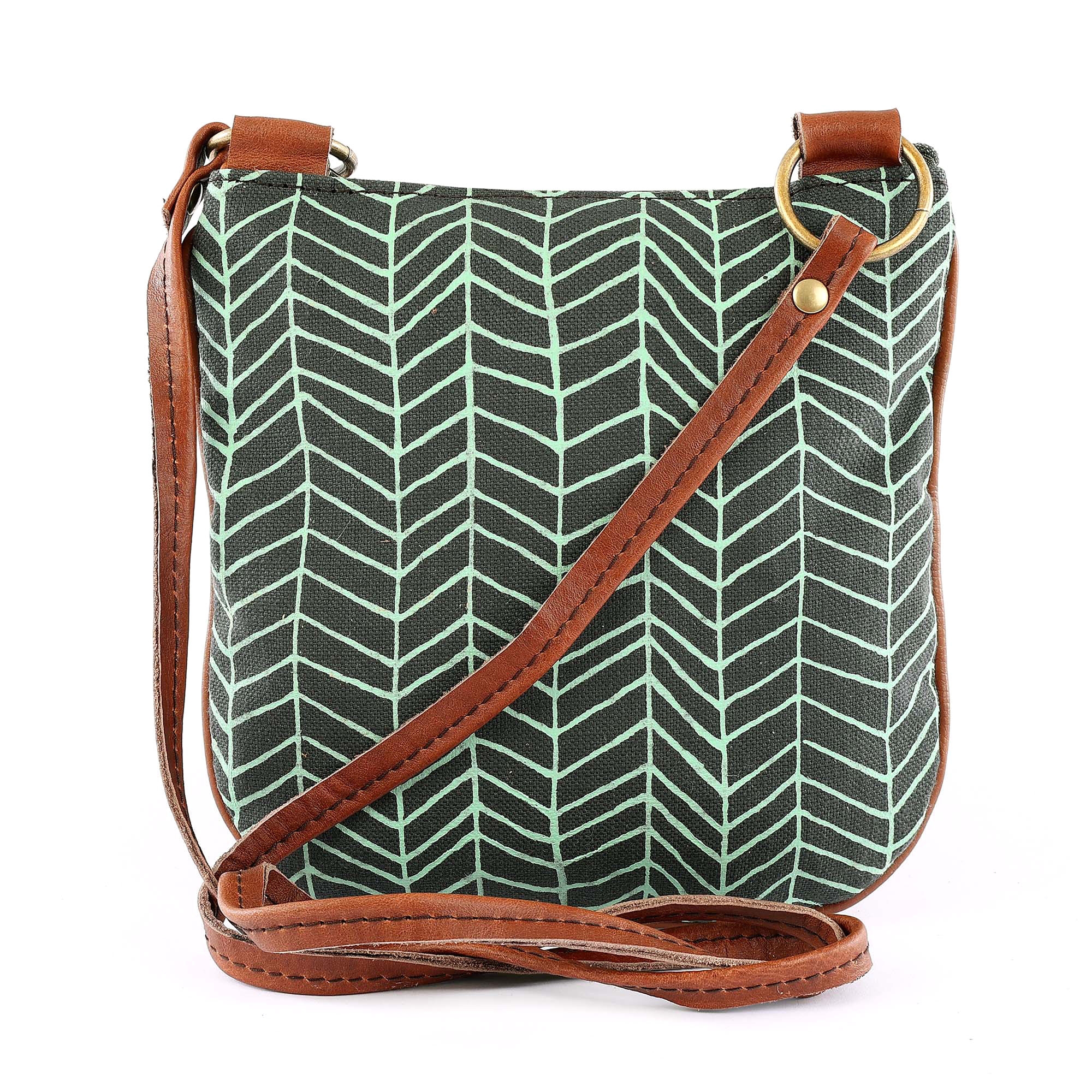 Mongoose Leather Mini in Fishbone Green